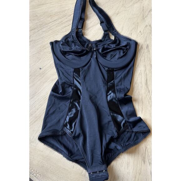 Slimming Tummy Bodysuit Lingerie Smooth Sexy Black VTG Pinup Marilyn Monroe Sz L - Picture 3 of 16